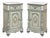 Pair 19th Century French Louis XVI Painted Nightstands With Carrara Marble For Sale