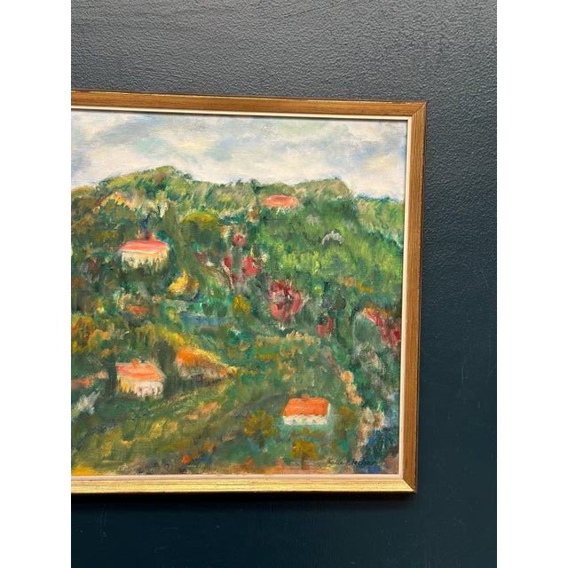 Lalla Blecher, Hilly Landscape with Houses, 1950s, Oil on Canvas, Framed For Sale - Image 16 of 18