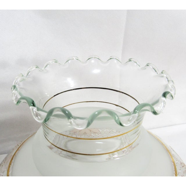 Vintage Hurrican Lamp Glass Shade Floral For Sale - Image 4 of 11