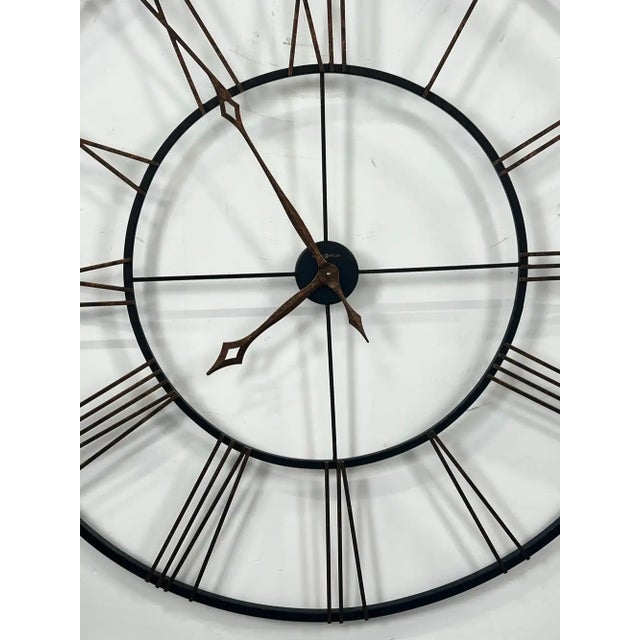 Vintage Industrial Howard Miller "Postema" 49" Oversized Wrought-Iron Wall Clock For Sale - Image 12 of 14