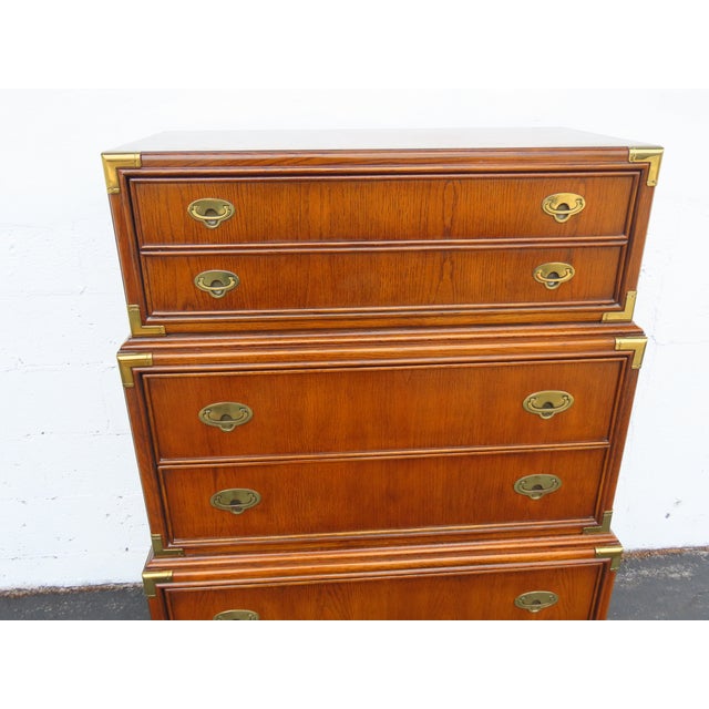 Lexington Furniture Hollywood Regency Campaign Tall Chest of Drawers 6637 For Sale - Image 9 of 18