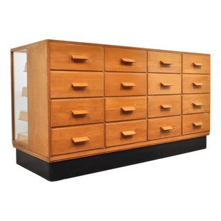 Vintage Shop Display Cabinet in Oak and Beech, 1930s For Sale