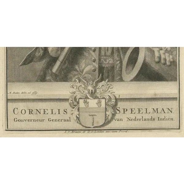 Cornelis Speelman, Commanding Governor-General of the VOC, Dutch East Indies, 1724, Print For Sale - Image 3 of 6
