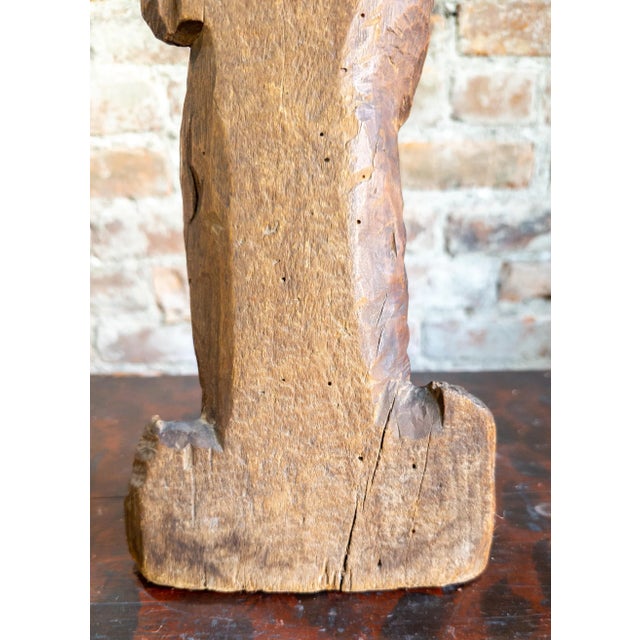 Wood 19th Century Spanish Colonial Religious Carved Santos Figure of the Madonna and Child For Sale - Image 7 of 13