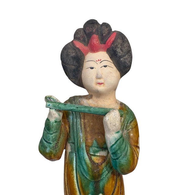Vintage Chinese Ancient Tang Dynasty Style Court Female Musician Figure 10" H For Sale In New York - Image 6 of 6