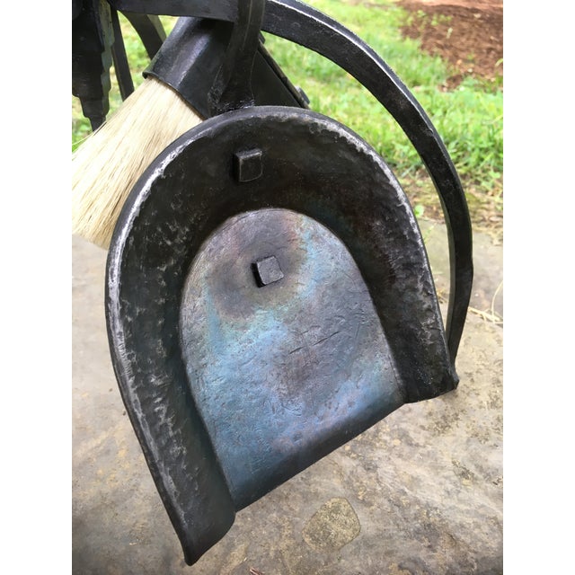 2020s "San Gimignano" Forged Shovel, Poker, Fire Tongs, Broom Fireplace Tools Set - 5 Pieces For Sale - Image 10 of 13