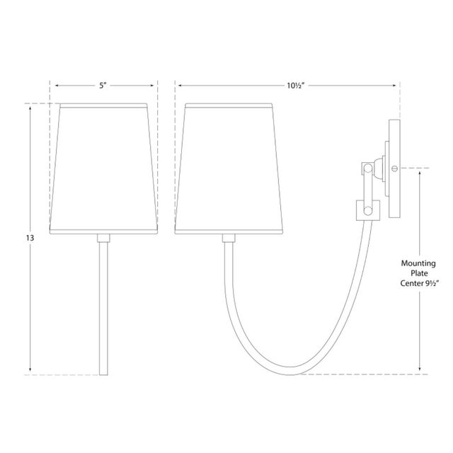 2020s Thomas O'Brien for Visual Comfort Signature Reed Single Sconce in Hand-Rubbed Antique Brass with Linen Shade For Sale - Image 5 of 7