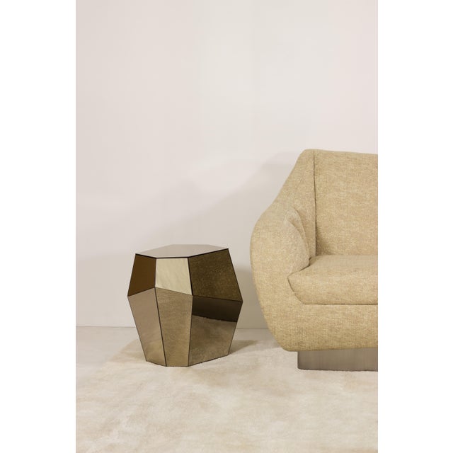 Three Rocks High Side Table in Bronze Mirror from Insidherland For Sale - Image 12 of 15