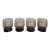 Set of 4 Mid-Century Modern Smoky Brown Architectural Lowball Rocks Glasses For Sale