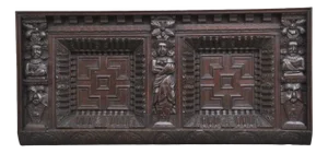 17th Century Carved Oak Overmantle, 1680s