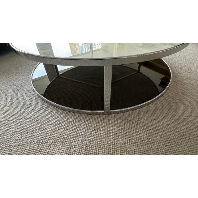 Huber Table in Carrara Marble and Chrome by Rodolfo Dordoni for Minotti, 2004 For Sale - Image 6 of 12