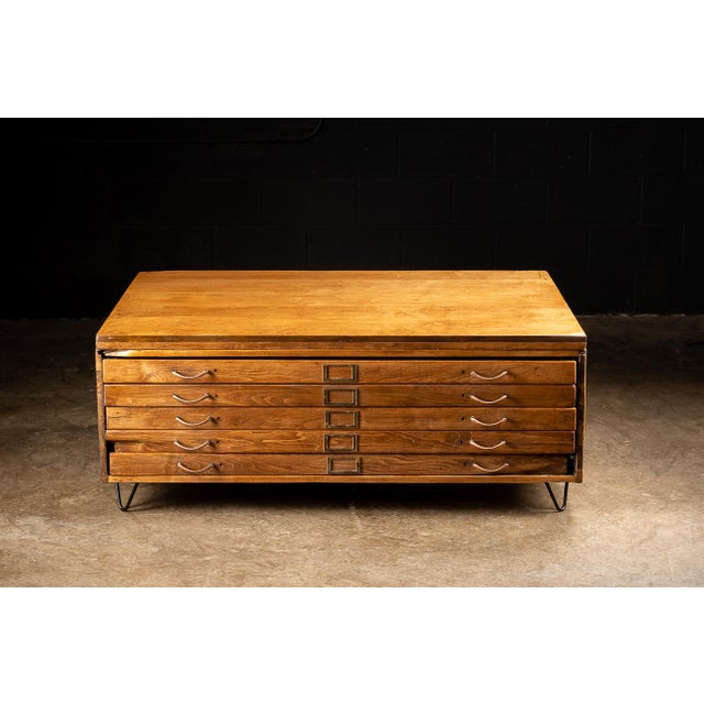 1930s Vintage Flat File Coffee Table Chairish