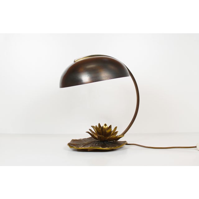 Fantastic ‘Lily’ table lamp, signed by Maison Charles. Solid bronze base and shade, in wonderful condition. No damages and...