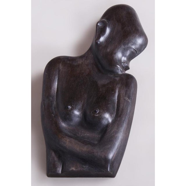 Vintage African Wall Decor in Lacquered Ebony, 1920s For Sale - Image 3 of 9