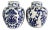 Vintage Chinoiserie Blue & White Chinese Porcelain Urns - A Pair For Sale
