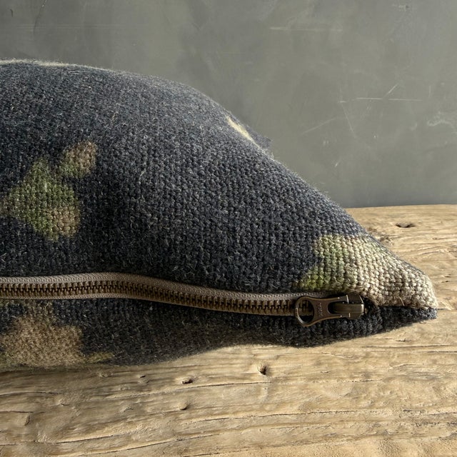 Rustic European Wabi Sabi French Linen Roses Euro Pillow For Sale - Image 3 of 6