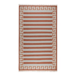 Part & Parcel Goods Wool Stripe Rug, 12' x 15', Sky Blue, Topaz and Eggshell For Sale