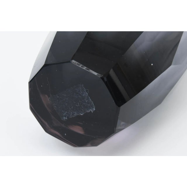 80's Murano Sommerso Faceted Gray, Pink Gradient Vase For Sale - Image 11 of 11