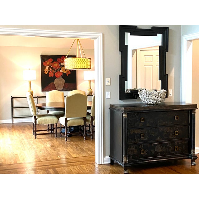 Vintage French Directoire Bronze & Beveled Glass 3-Tier Console Etagere For Sale In Chicago - Image 6 of 7