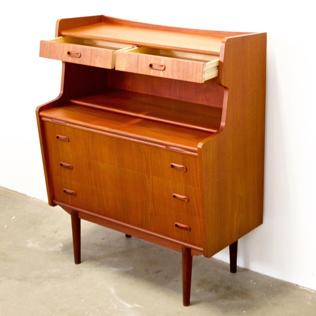 Wood Danish Teak Secretary Desk For Sale - Image 7 of 12