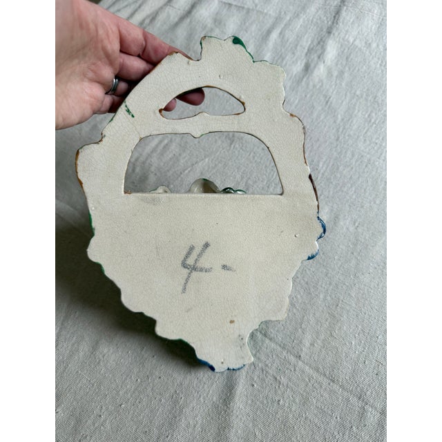 Vintage Majolica-Style Grapevine Wall Pocket For Sale - Image 11 of 16
