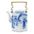 Antique Oversized Blue and White Chinoiserie Porcelain Tea or Coffee Pot For Sale