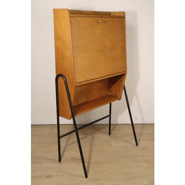 Mid-Century Modern Vintage Secretary Desk in Wood and Metal, 1960s For Sale - Image 3 of 18
