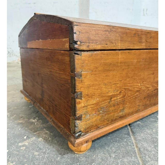 Antique Dometop Blanket Chest With Exposed Dovetails For Sale - Image 9 of 11