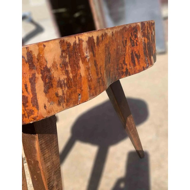 Mid-Century Modern Vintage Table With Live Edge For Sale - Image 3 of 7