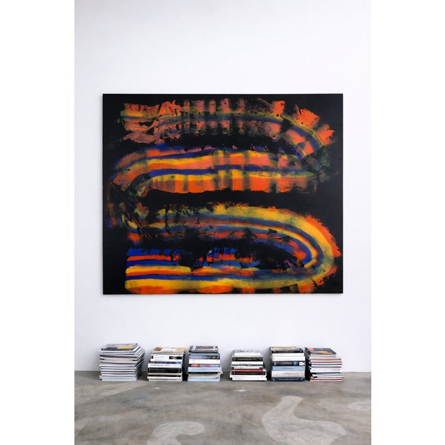 Canvas on stretcher bars titled "City at Night" by Christophe Prein. Signed on the back. Can be hung horizontally or...