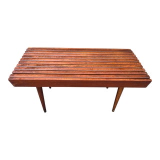 1960s Vintage Mid Century Slat Bench or Coffee Table For Sale
