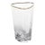 Aperitivo Triangular Highball Glass, Clear W/ Gold Rim - Set of 6 For Sale