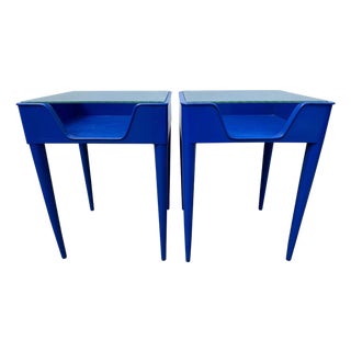 Midcentury European Open Shelf Side Tables - A Pair For Sale