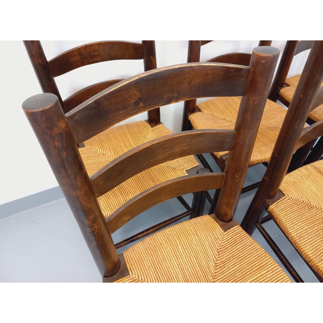 Tan Vintage Brutalist Chairs by Georges Robert, 1960s, Set of 6 For Sale - Image 8 of 18