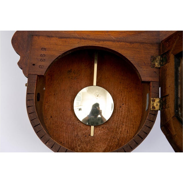 Wood Antique Ingraham Dew Drop Calendar Wall Clock For Sale - Image 7 of 7