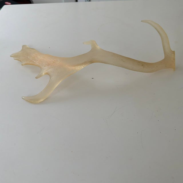 Decorative faux fallow deer antler crafted in resin with a realistic natural bone-toned finish. The sculptural form...