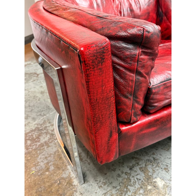 Jules Heumann for Metropolitan Barrel Leather 1970's Lounge Chairs, Pair For Sale - Image 10 of 12