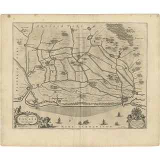 Antique Map of the North-Western Part of France by Janssonius, 1657 For Sale