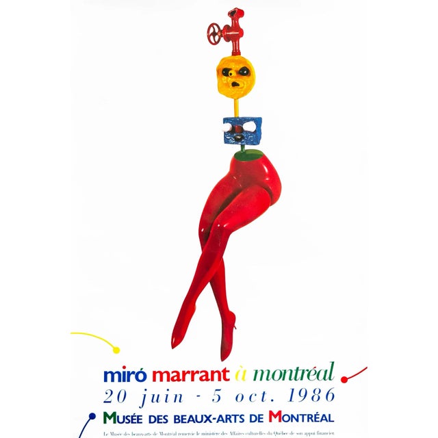 Joan Miró 1986 Canadian Exhibition Poster, Marrant a Montreal, Montreal Museum of Fine Arts For Sale - Image 4 of 4
