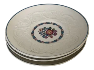 Vintage Wedgwood Patrician Morning Glory Pattern Cream Soup Saucers S/3