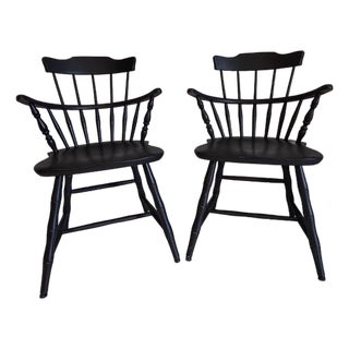 1930s Nichols & Stone Co Comb Back Arm Chairs (Two) For Sale