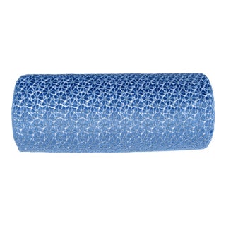 The House Of Scalamandré Petal Velvet Bolster Pillow In Royalblue For Sale