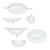 1960s Fostoria “American” Glass Dinnerware Serving Hostess Set - 6 pcs For Sale