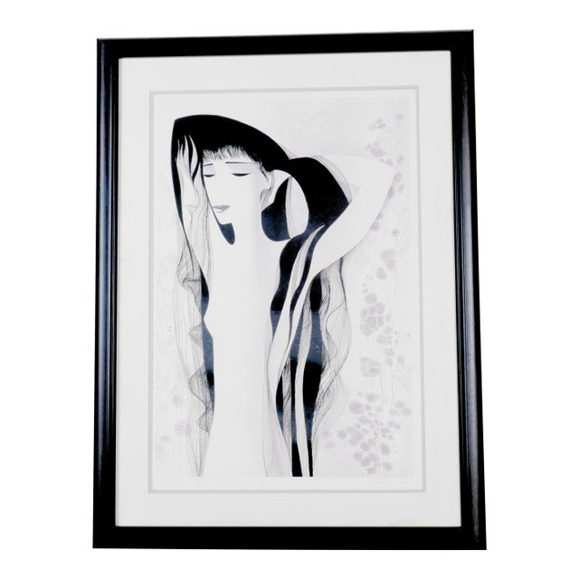 1981 Eyvind Earle "Girl With the Raven Hair" Artist Hand Signed & Numbered Limited Edition 133/260 Very Good Overall Condition, Needs TLC - See Notes For Sale