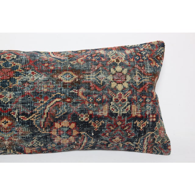 Decorative Antique Rug Pillow – Authentic Handwoven Wool Cushion 16" X 36" For Sale - Image 9 of 9
