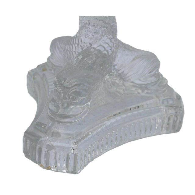 Late 20th Century Tiffany & Co. Clear Crystal Candlesticks With Dolphin Motif-a Pair For Sale - Image 5 of 16