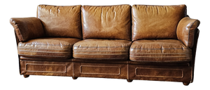 Brown Leather Sofa from Roche Bobois, 1980s