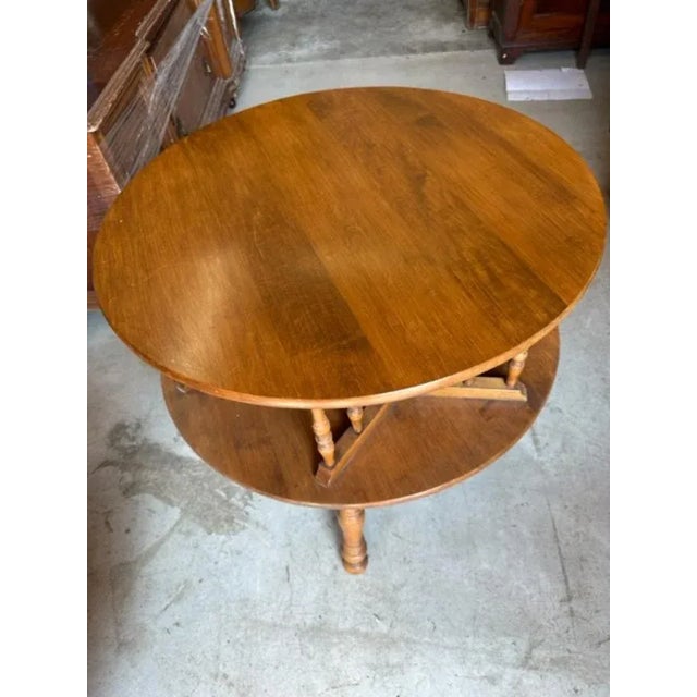 Wood 1950s O'Hearn Solid Maple Revolving Table For Sale - Image 7 of 7