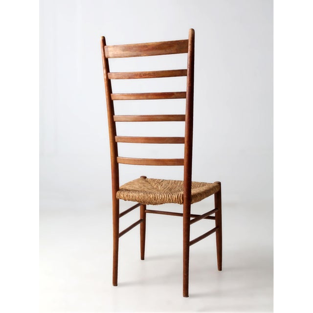 Vintage Ladder Back Rush Seat Chair For Sale - Image 10 of 12