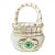 Herend Hungarian Vintage Mini Hand-Painted Porcelain Basket With Handle - Made in Hungary For Sale